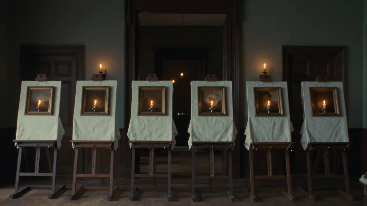 按照這個版本，侯爵找人畫了六幅仿作，趁真跡失蹤，分別賣給六位美國富豪，每個人都以為自己買到了真的蒙娜麗莎。